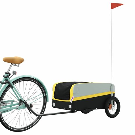 Fietstrailer 30 kg ijzer zwart en geel 3