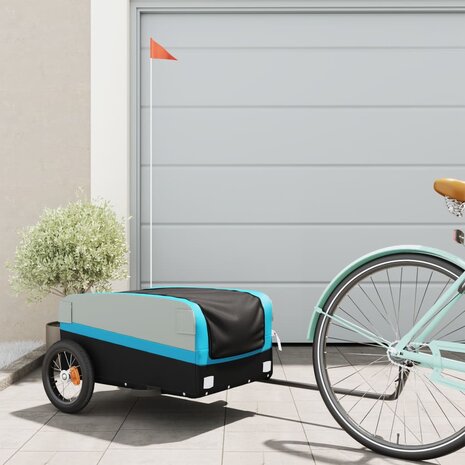 Fietstrailer 30 kg ijzer zwart en blauw 1