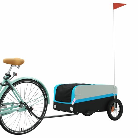 Fietstrailer 30 kg ijzer zwart en blauw 3