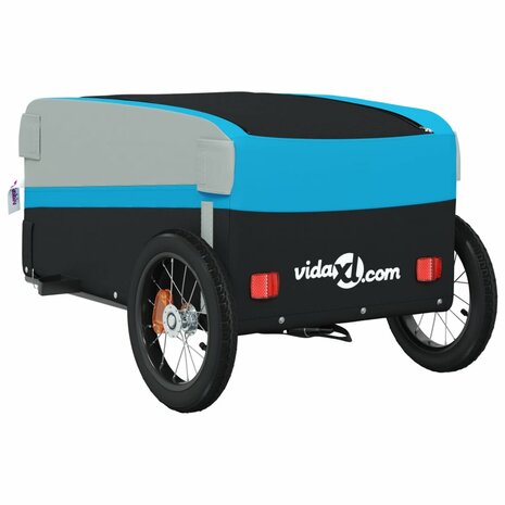 Fietstrailer 30 kg ijzer zwart en blauw 8