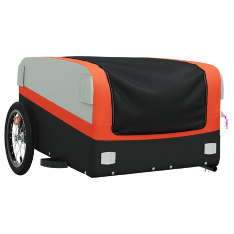 Fietstrailer 45 kg ijzer zwart en oranje 4