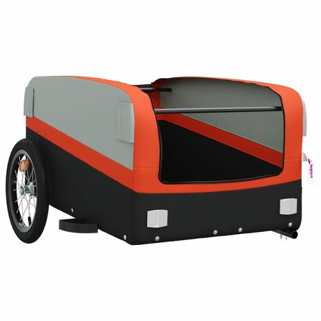 Fietstrailer 45 kg ijzer zwart en oranje 5