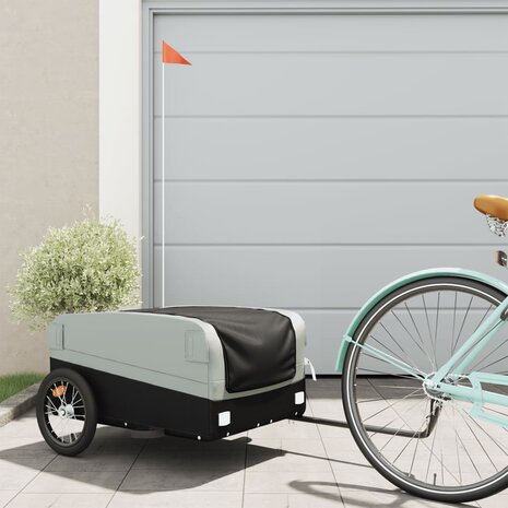 Fietstrailer 45 kg ijzer zwart en grijs 1