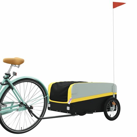 Fietstrailer 45 kg ijzer zwart en geel 3