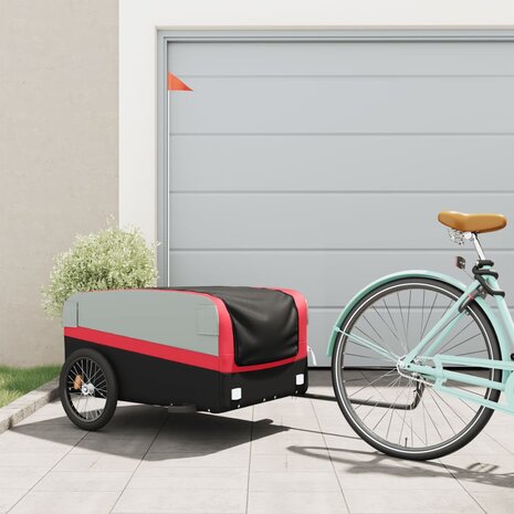 Fietstrailer 45 kg ijzer zwart en rood 1