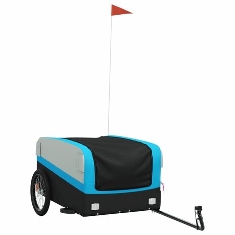 Fietstrailer 45 kg ijzer zwart en blauw 2