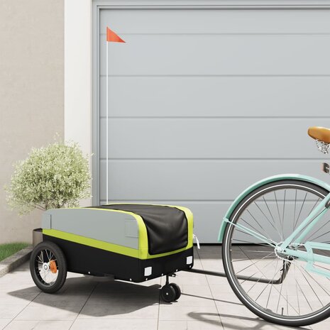 Fietstrailer 30 kg ijzer zwart en groen 1