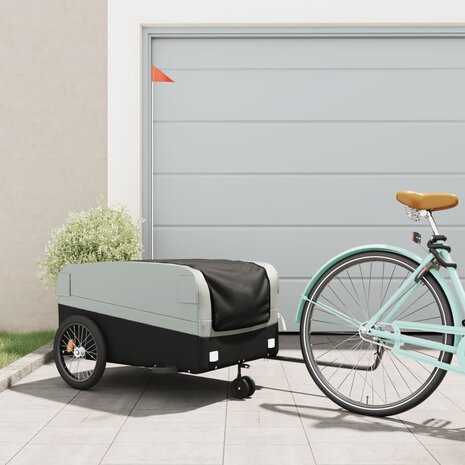 Fietstrailer 45 kg ijzer zwart en grijs 1