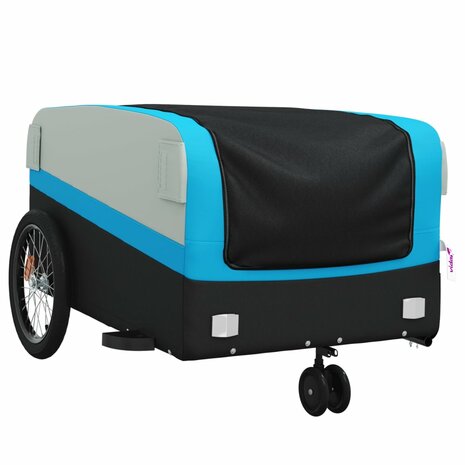 Fietstrailer 45 kg ijzer zwart en blauw 4