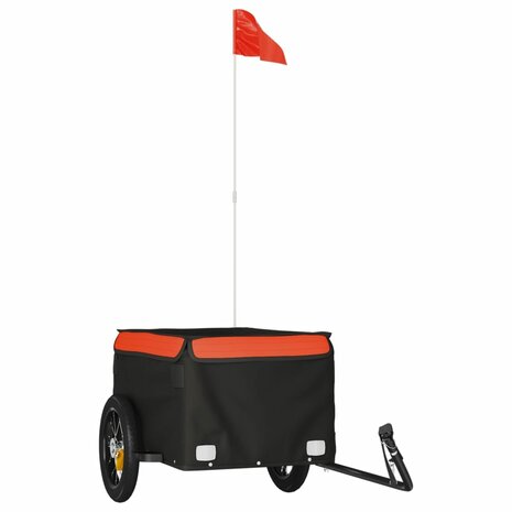 Fietstrailer 30 kg ijzer zwart en oranje 2