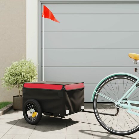 Fietstrailer 30 kg ijzer zwart en rood 1