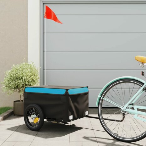 Fietstrailer 30 kg ijzer zwart en blauw 1