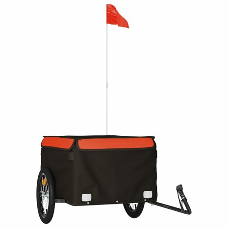 Fietstrailer 45 kg ijzer zwart en oranje 2