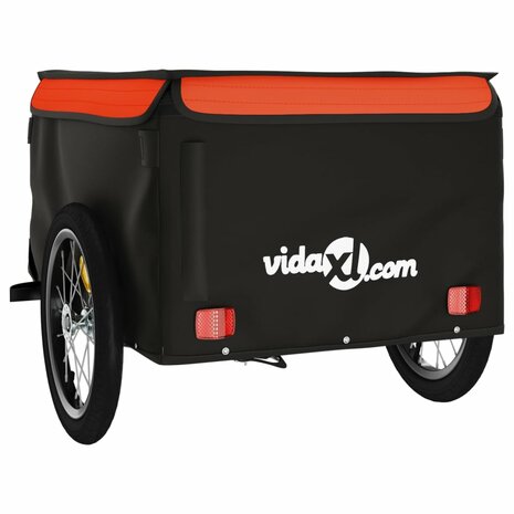 Fietstrailer 45 kg ijzer zwart en oranje 7