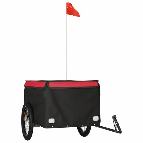 Fietstrailer 45 kg ijzer zwart en rood 2