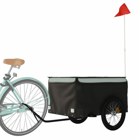 Fietstrailer 45 kg ijzer zwart en grijs 3