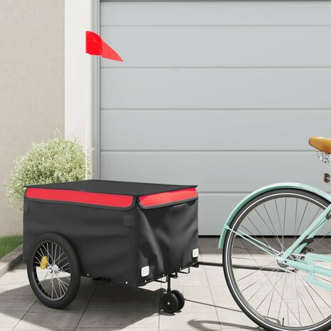 Fietstrailer 30 kg ijzer zwart en rood 1