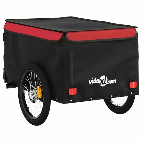 Fietstrailer 30 kg ijzer zwart en rood 8