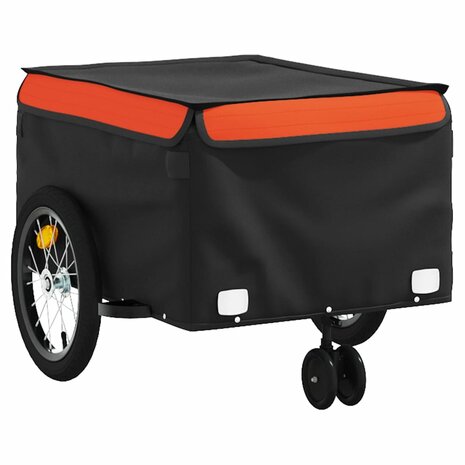 Fietstrailer 45 kg ijzer zwart en oranje 4