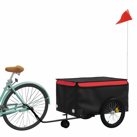 Fietstrailer 45 kg ijzer zwart en rood 3