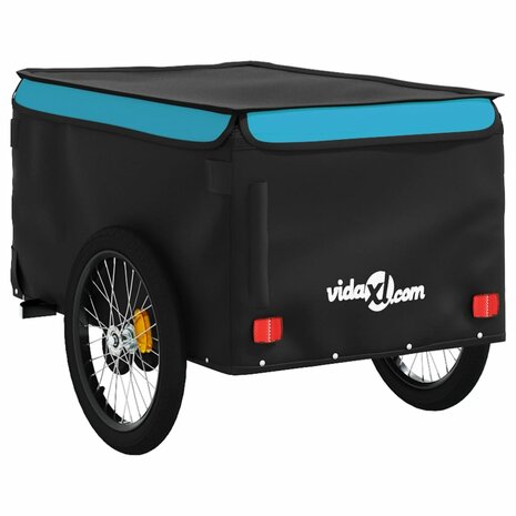 Fietstrailer 45 kg ijzer zwart en blauw 8