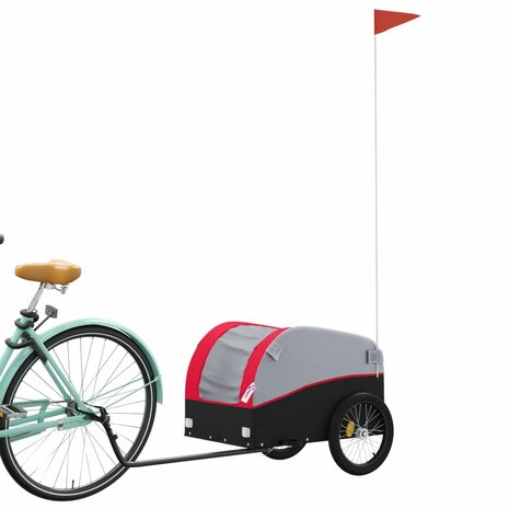 Fietstrailer 30 kg ijzer zwart en rood 3