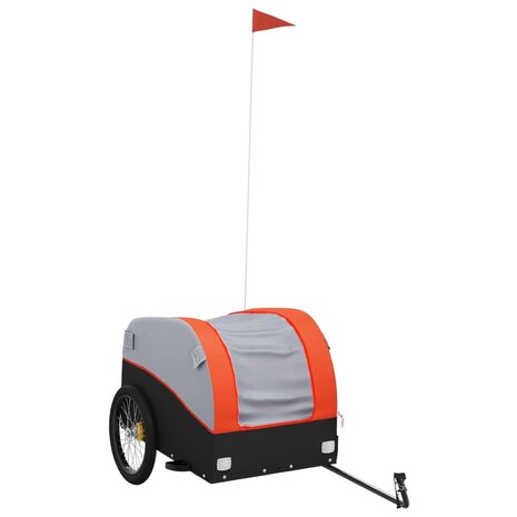 Fietstrailer 45 kg ijzer zwart en oranje 2