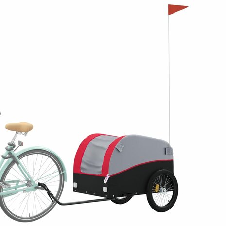 Fietstrailer 45 kg ijzer zwart en rood 3