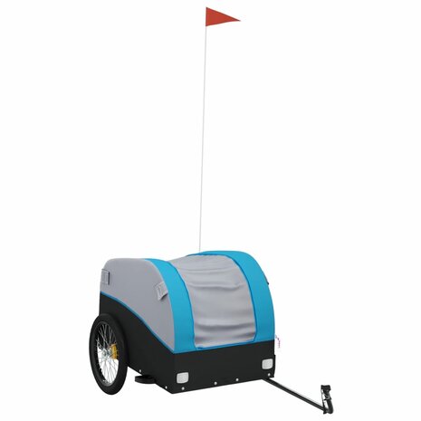 Fietstrailer 45 kg ijzer zwart en blauw 2