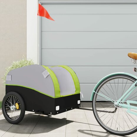 Fietstrailer 45 kg ijzer zwart en groen 1