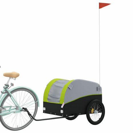 Fietstrailer 45 kg ijzer zwart en groen 3