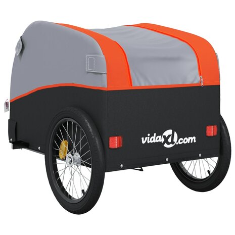 Fietstrailer 45 kg ijzer zwart en oranje 8