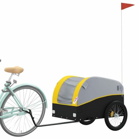 Fietstrailer 45 kg ijzer zwart en geel 3