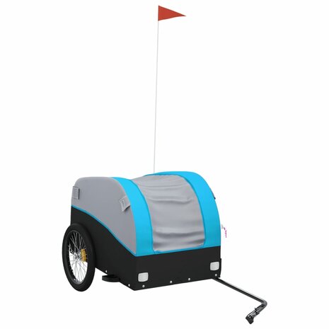 Fietstrailer 45 kg ijzer zwart en blauw 2