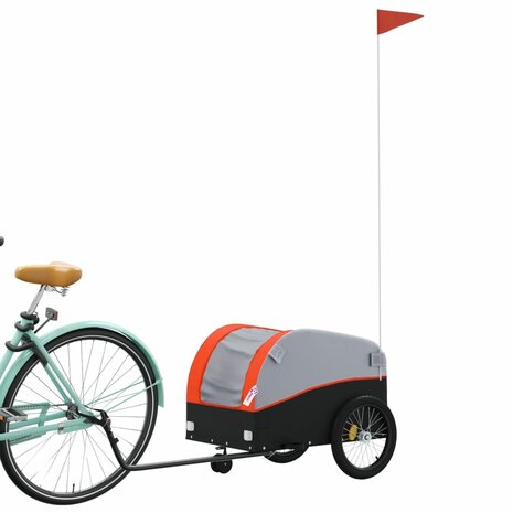 Fietstrailer 30 kg ijzer zwart en oranje 3