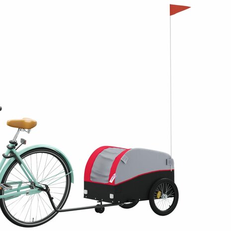 Fietstrailer 30 kg ijzer zwart en rood 3