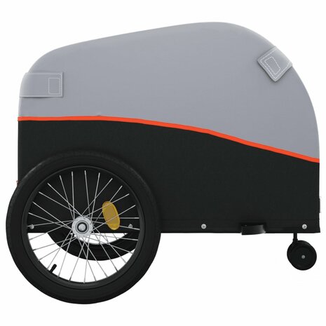 Fietstrailer 45 kg ijzer zwart en oranje 7