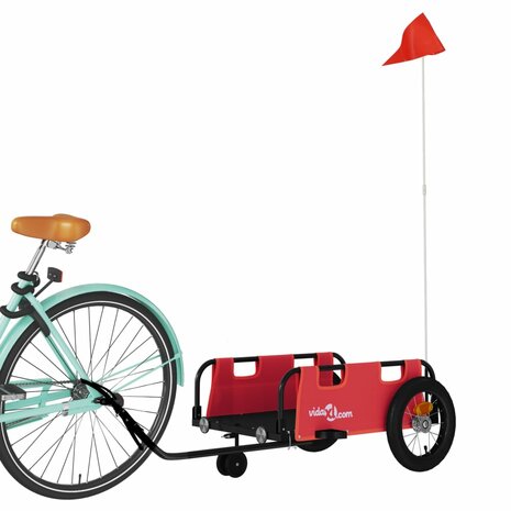 Fietstrailer oxford stof en ijzer rood 3