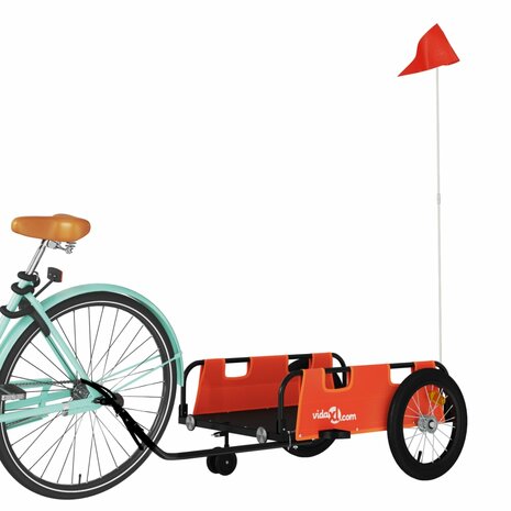 Fietstrailer oxford stof en ijzer oranje 3