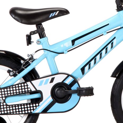 Kinderfiets 14 inch zwart en blauw 6