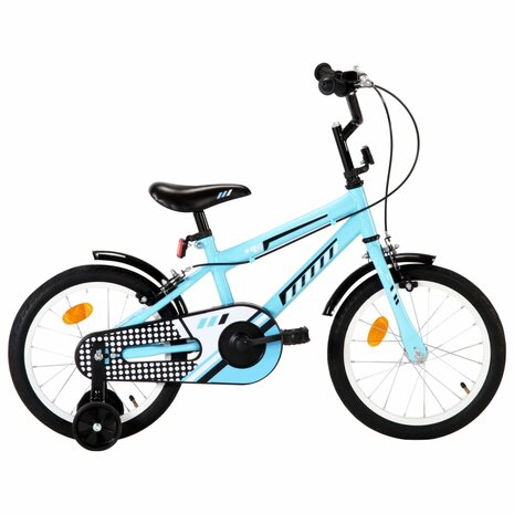 Kinderfiets 16 inch zwart en blauw 1