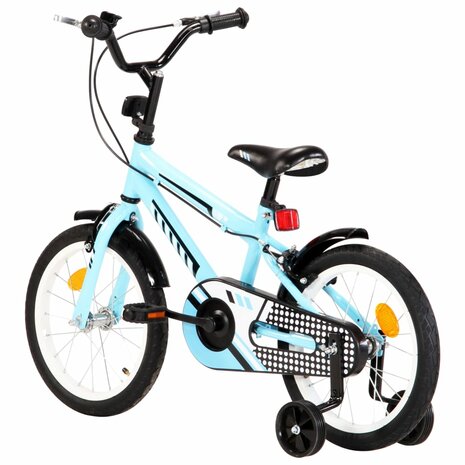 Kinderfiets 16 inch zwart en blauw 3