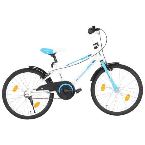 Kinderfiets 20 inch blauw en wit 1