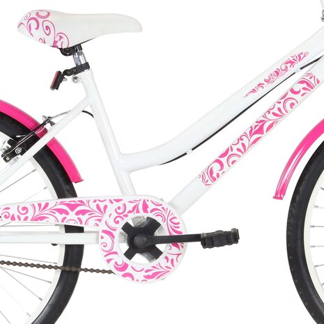 Kinderfiets 24 inch roze en wit 8