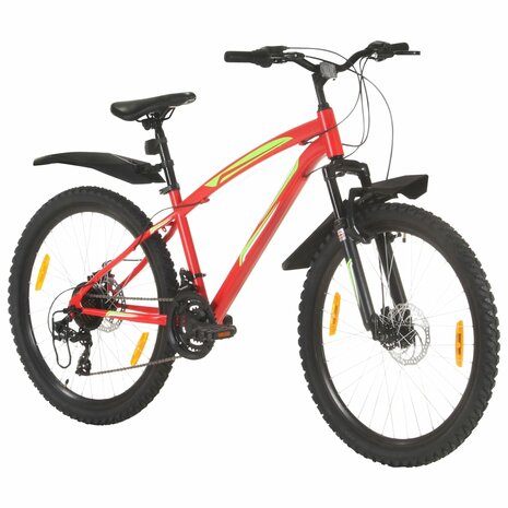 Mountainbike 21 versnellingen 26 inch wielen 36 cm rood 2