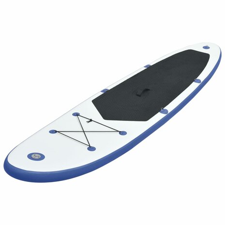 Stand Up Paddleboardset opblaasbaar blauw en wit 2