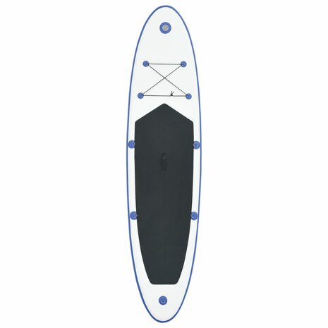 Stand Up Paddleboardset opblaasbaar blauw en wit 3