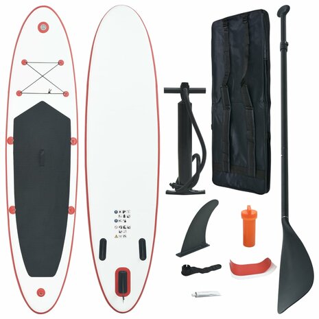 Stand-up paddleboard opblaasbaar rood en wit 1