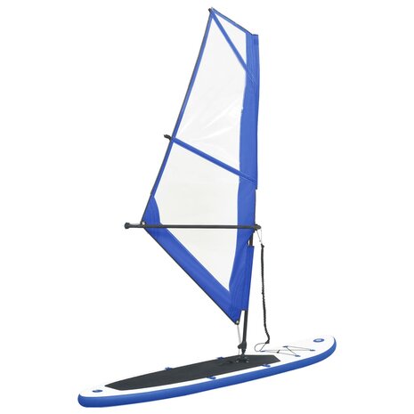 Stand-up paddleboard opblaasbaar met zeilset blauw en wit 1