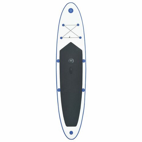 Stand-up paddleboard opblaasbaar met zeilset blauw en wit 5